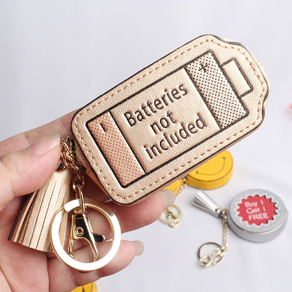Cash Change Handbag Letter Words Leather Bag Car Cute Key Chain Ring Decoration