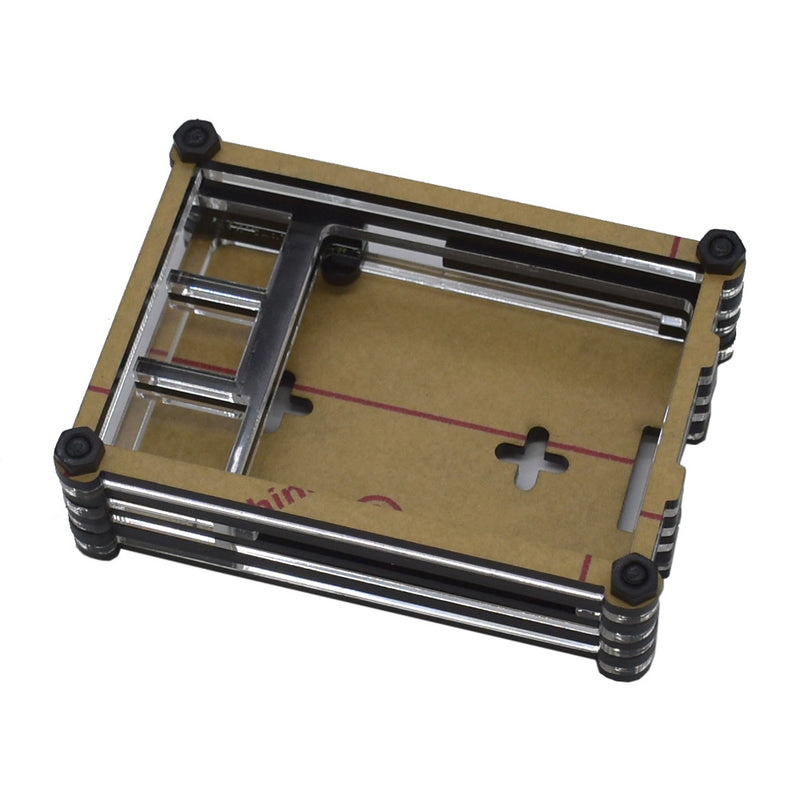 3.5 Inch Display 9-Layer Acrylic Case Shell with Black Heat Sink + Screw + Thin Copper for Raspberry Pi 4B