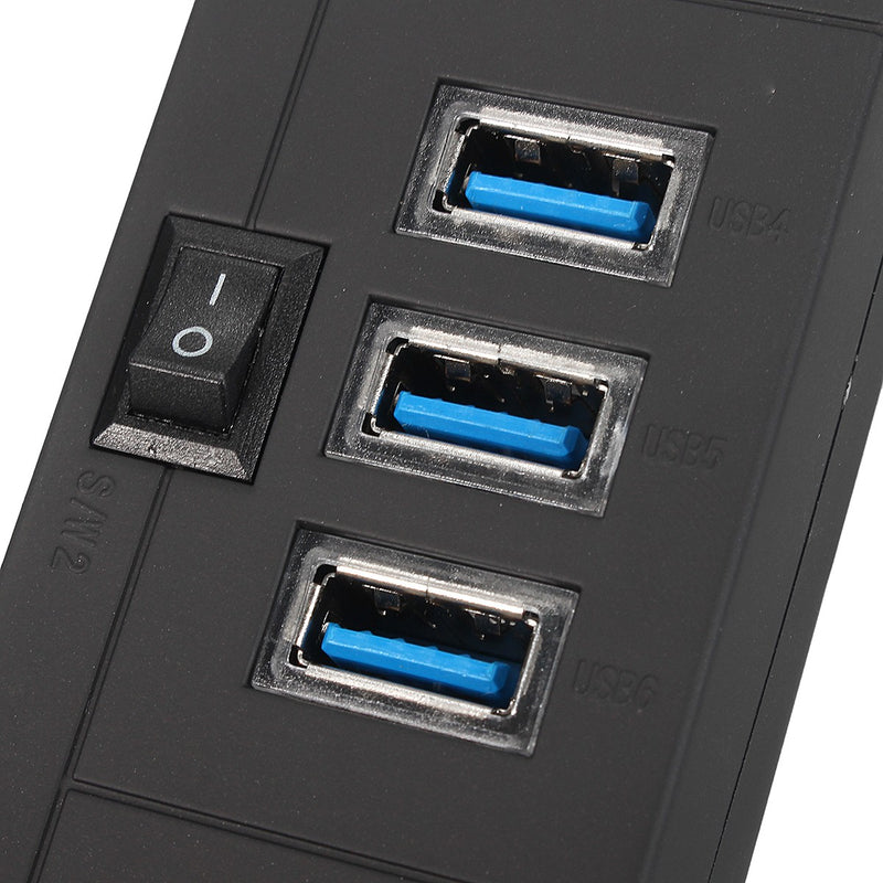 ELE 10 Port USB 3.0 USB HUB Data Hub with Power Adapter Powered High Speed Splitter Extender AC Adapter w/ Cable