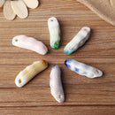 Handmade Ceramic Crack Beans Necklace Pendant DIY Jewelry Accessories