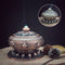 Vintage Alloy Cone Incense Burner Holder Bowl with Lid Base Home Buddhism Decorations