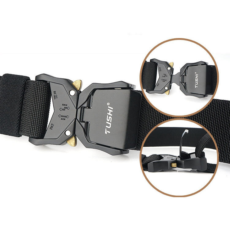 TUSHI NS6 125cm 3.8cm Quick Release Cobra Buckle 100D Nylon Tactical Waist Belts Business Belt