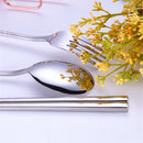 3Pcs/5Pcs Stainless Steel Tableware Set Titanium Colorful Fork Spoon Chopsticks Cutlery Flatware Camping Picnic