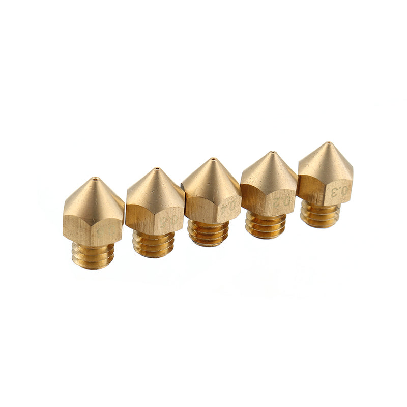Anet 0.2+0.3+0.4+0.5+0.6mm Brass Nozzle Set for 1.75mm Filament 3D Printer Part
