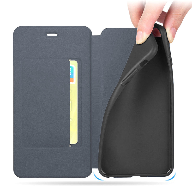 For Xiaomi Redmi Note 8 Case Bakeey Flip with Stand Card Slot Full Body Brushed Leather Shockproof Soft Protective Case