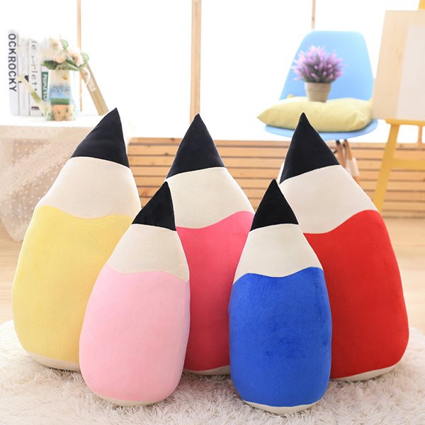 Creative Pencil Shape Pillow Seat Cushion Colorful Kawaii Cartoon Stuffed Plush Toy Novel Festival Gift