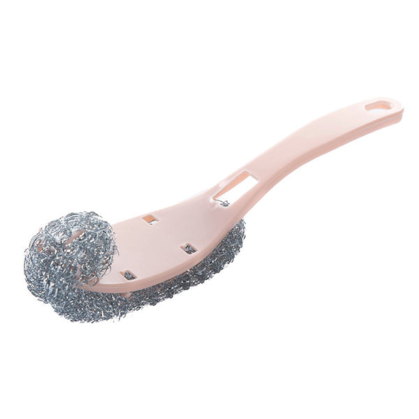 KCASA KC-CS03 Long Handle Pot Dish Bowl Steel Ball Brush Steel Wire Cleaning Dish Washing Brush