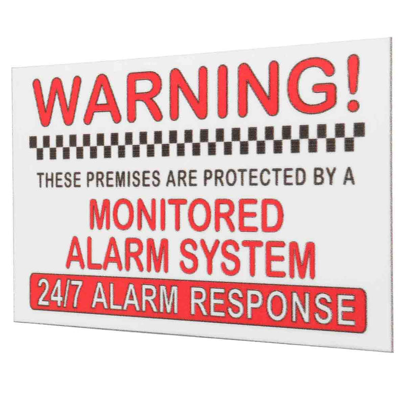 5Pcs Alarm System Monitored Warning Security External Sign Stickers PVC Waterproof