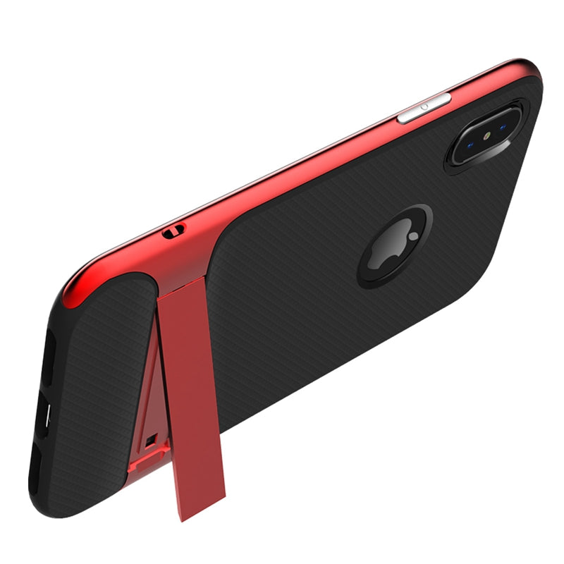 Rock Kickstand Fingerprint Resistant Textured Case For iPhone X