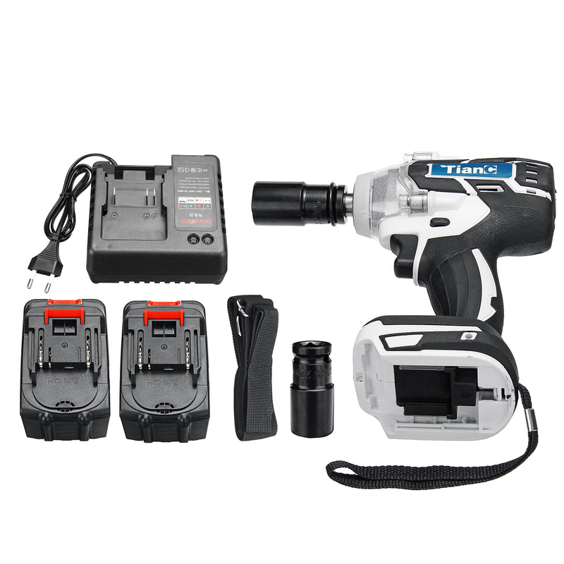 3 In 1 128V 19800mAH Brushless Electric Wrench Power Drill Electric Screwdriver 240-520NM Adjustable Stepless Speed Regulation