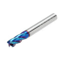 Drillpro 5/6/8mm R0.5 Nano Blue Coating Carbide End Mill HRC60 4 Flute CNC Milling Cutter