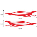 4Pcs 220x33cm DIY Flame Fire Graphics Long Stripe Vinyl Decal Car Side Stickers