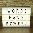 DIY Alphabet Symbol Card Night Light Remote Control Timing Dimming A4 LED Box Advertising Lamp