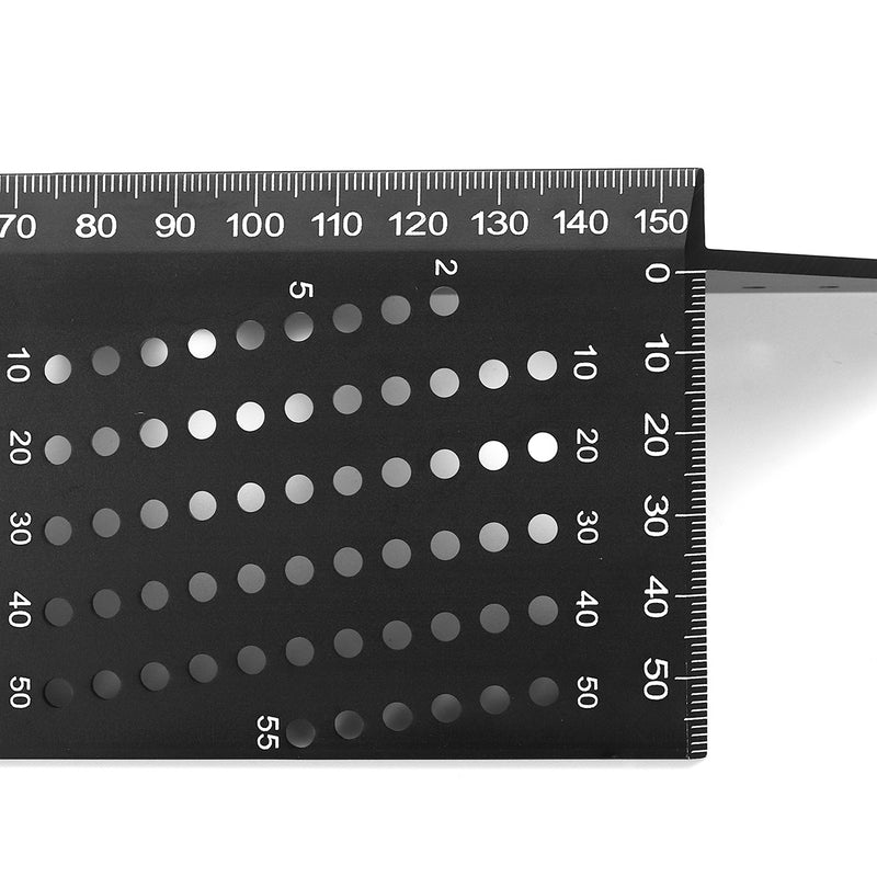 3D Woodworking 45/90 Angle Measuring Aluminum Alloy Square Size Measure Tool Gauge Ruler For Drilling