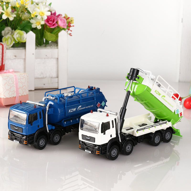 1:50 Scale Diecast Model Vacuum Sewage Waste Water Suction Truck Model Toy Shipping Model