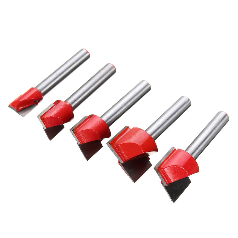 5pcs 10/13/16/18/20mm Surface Planing Bottom Cleaning Wood Milling CNC Router Bit Woodworking Tools