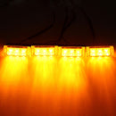 8PCS 24LED Emergency Lights Warning Strobe Flash Lamp Bars Amber White 12V for Car Truck