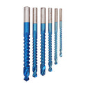 Drillpro 6Pcs 3-8mm Blue Nano Coated Grooving Drill HSS Woodworking Drill Bit Plastic Metal Hole Grooving