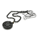 Black Obsidian Lucky Pendant Tai Ji Necklace Chain for Men Women Gift