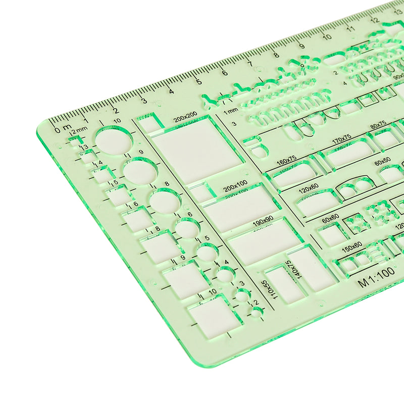 6Pcs/Set Circles Squares Geometric Formwork Drawing Templates Angle Ruler Stencil Measuring