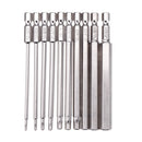 Drillpro 10Pcs 100mm 1/4 Inch Shank S2 Steel SAE Hex Head Allen Wrench Screwdriver Bit Drill Bit Set
