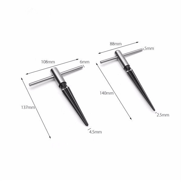 2pcs 1/8-1/2 Inch And 5/32-7/8 Inch Bridge Hole Tapered Hand Held Reamer Set