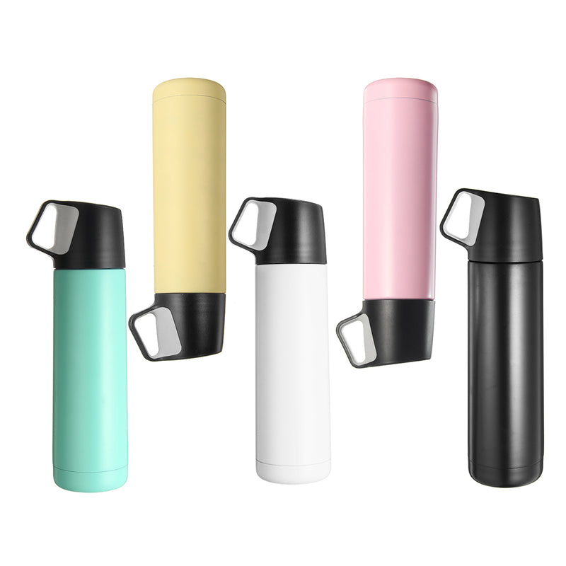 500ml Stainless Steel Thermal Vacuum Water Bottle Hot Coffee Lid Travel Cup Mug