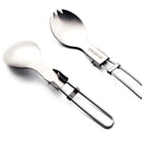 IPRee Outdoor EDC Folding Fork Spoon Titanium Alloy Soup Spoon Picnic BBQ Tableware Outdoor Camping