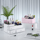 NEW Plastic Makeup Organizer Drawer Cosmetic Container Makeup Brush Holder Large Desktop Sundries Storage Box Bathroom Storage Parts Storage Box