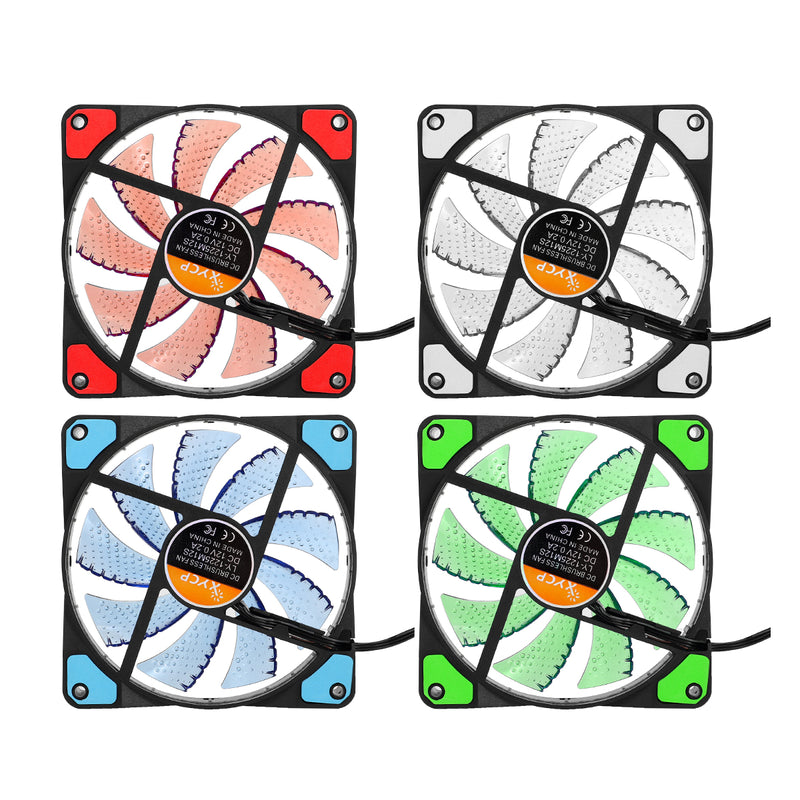 120mm PC Computer Case Fan Ultra Silent 15 LED Lights Cooler Cooling Heatsink