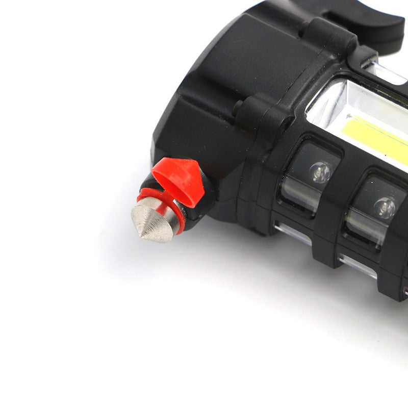 LUSTREON Magnetic COB LED Work Light Torch Safety Escape Rescue Window Breaker Emergency Hammer Tool