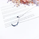 Elegant Pendant Necklace Moon Star Asymmetric Chain Charm Necklace Ethnic Jewelry for Women