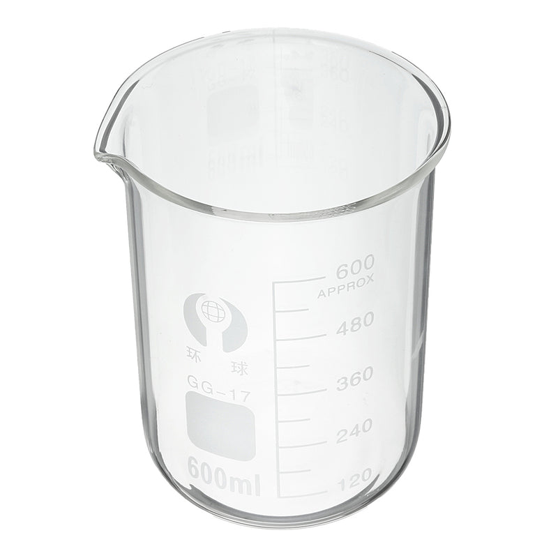 2Pcs 400ml 600ml Beaker Set Graduated Borosilicate Glass Beaker Volumetric Measuring Laboratory Glassware