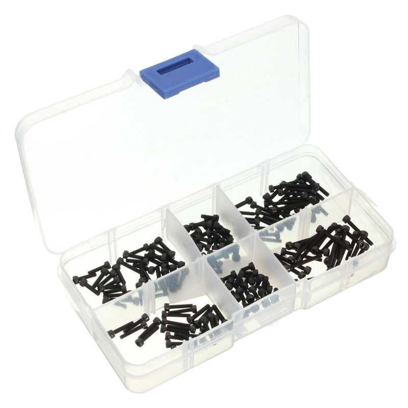 Suleve M2CH2 M2 Carbon Steel Allen Bolt 4-16mm Hex Socket Cap Screw Metric Assortment Kit 180pcs