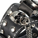 Vintage Punk Gothic Skull Case Leather Band Men Bracelet Quartz Wrist Watch