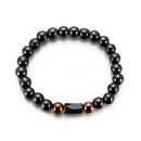 Unisex Black Beaded Bracelet Vintage Black Gallstone Oval Bracelets Ethnic Jewelry For Women Men
