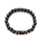 Unisex Black Beaded Bracelet Vintage Black Gallstone Oval Bracelets Ethnic Jewelry For Women Men