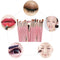 20Pcs Pink Color Beauty Eye Shadow Foundation Eyebrow Lip Brush Makeup Brushes