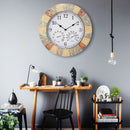 Outdoor Station Garden Wall Clock Thermometer Hand Painted 15 Inch Slate Effect