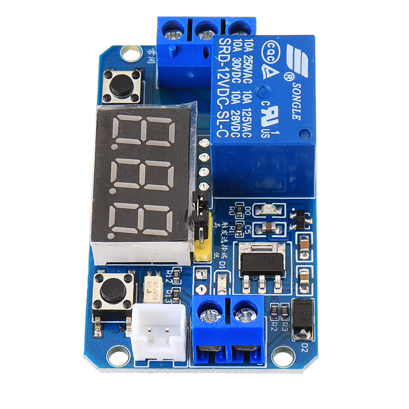 12V Trigger Time Delay Relay Module with LED Digital Display  0-999s 0-999min 0-999H Work-delay/Delay-work