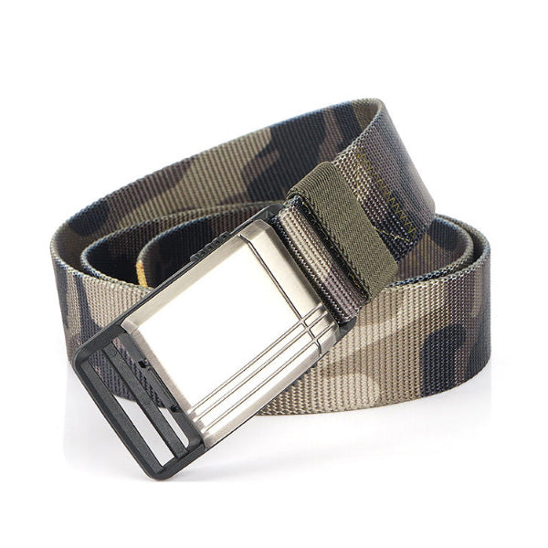 AWMN 125cm Men's Nylon Belt Magnetic Quick Release Metal Buckle Tactical Belt