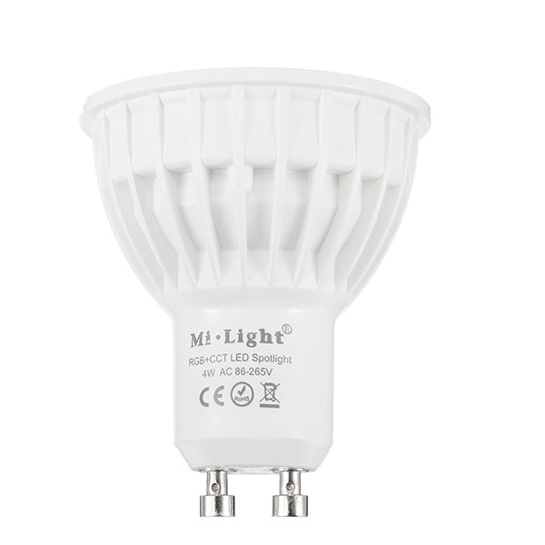 Dimmable GU10 4W Mi Light 2.4G Wireless RGBCCT LED Spotlight Lamp Bulb AC86-265V
