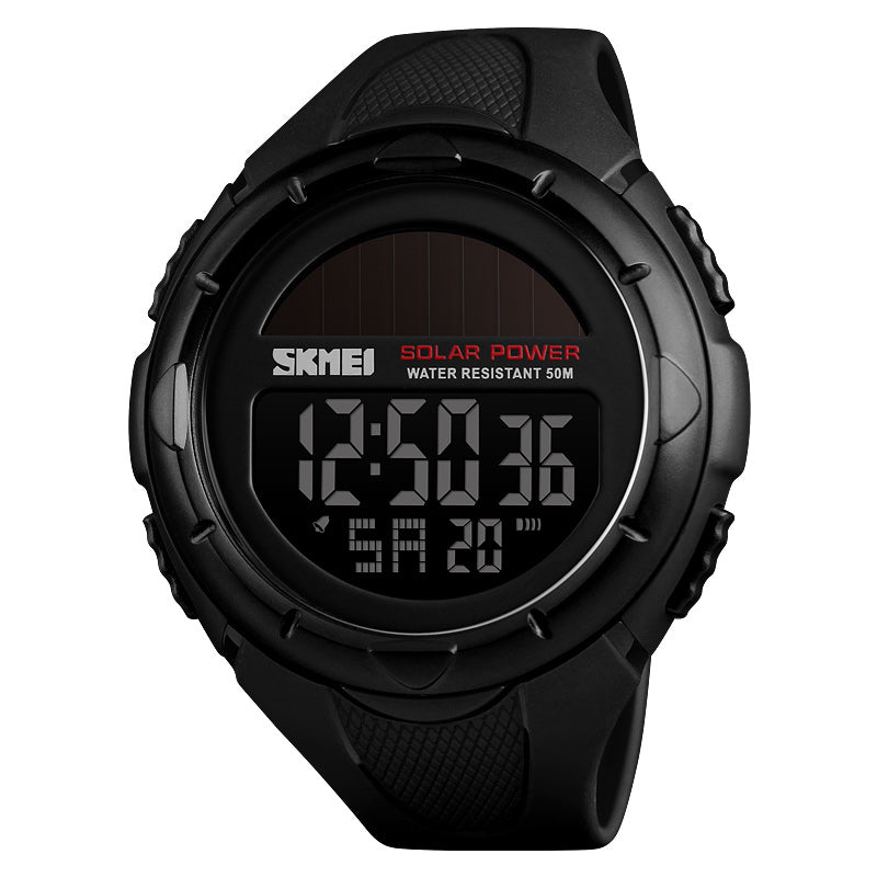 SKMEI 1405 Solar Power Digital Watch Stopwatch Luminous Display Alarm Calendar Outdoor Sport Watch