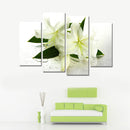 Miico Hand Painted Four Combination Decorative Paintings Botanic Lily Flower Wall Art For Home Decoration