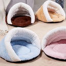 Pet Cat Dog Nest Bed Puppy Soft Warm Cave House Winter Sleeping Bag Mat Pad