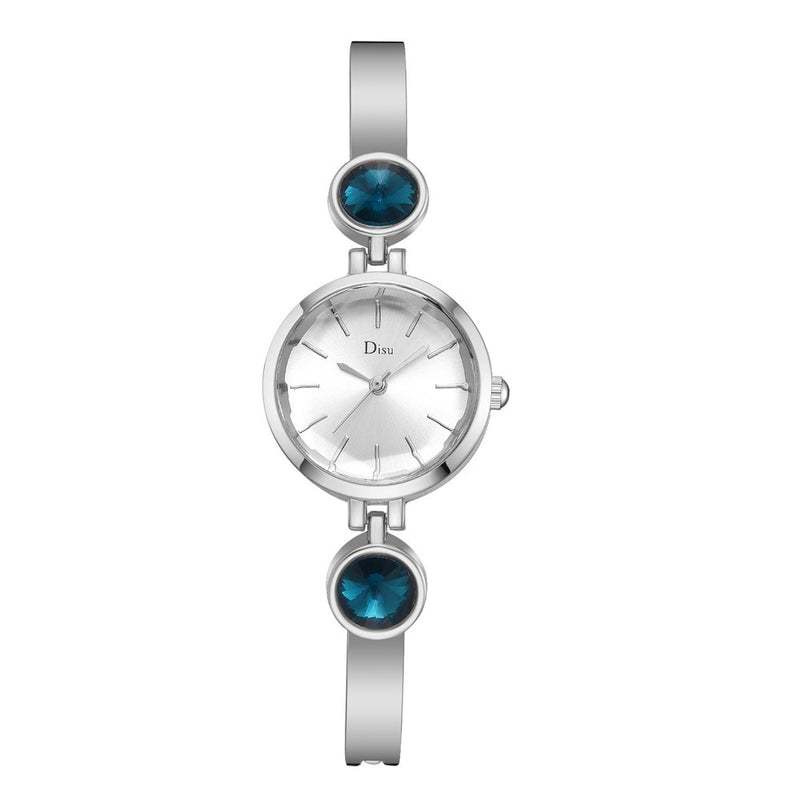 Elegant Big Crystal Alloy Strap Slim Ladies Dress Bracelet Women Simple Dial Quartz Watch