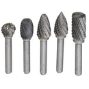 5pcs 6mm Shank Tungsten Carbide Burr 8/12mm Head Rotary Cutter files Set