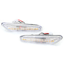 Pair Clear Lens 18 LED Side Marker Lights Turn Indicator Signal Lamps Yellow For BMW E82 E88 E60 E61 E90 E91 E92 E93 E46