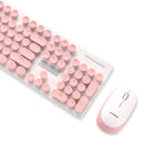 XINMENGN520 2.4GHz Wireless Retro Keyboard and Mouse Combo Set for School Office Use