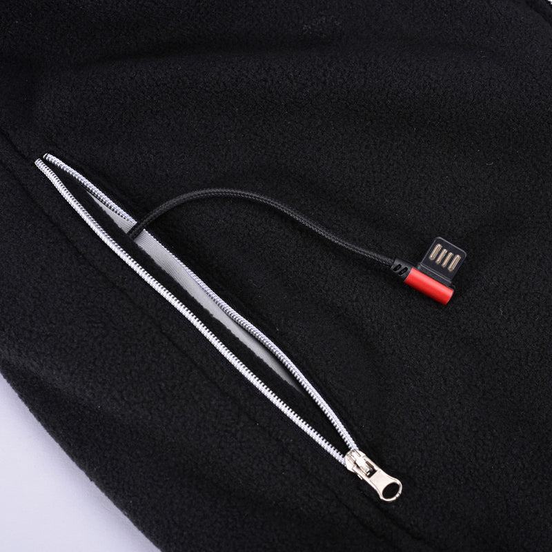 Electric USB Heated Fleece Jacket Warm Graphene Carbon Fiber Men Women Rechargeable Heating Coat Racing
